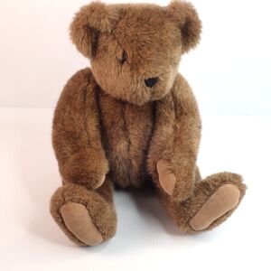 Vintage Vermont Teddy Bear Co. Brown Jointed Plush Teddy Bear 15" (Discontinued)